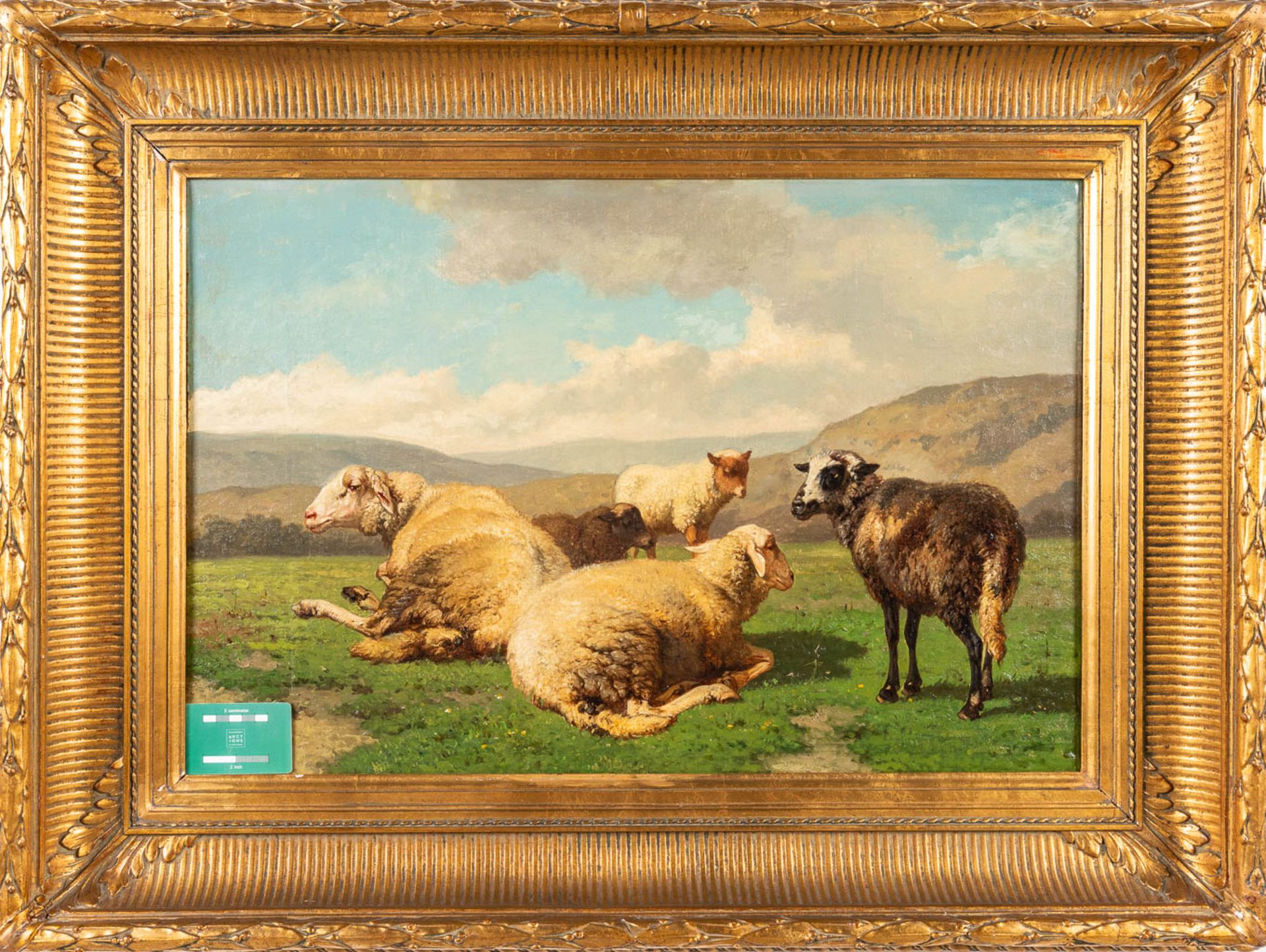 Louis ROBBE (1806-1887) 'The Black Sheep' a painting, oil on canvas. (W: 70 x H: 46 cm) - Image 7 of 7