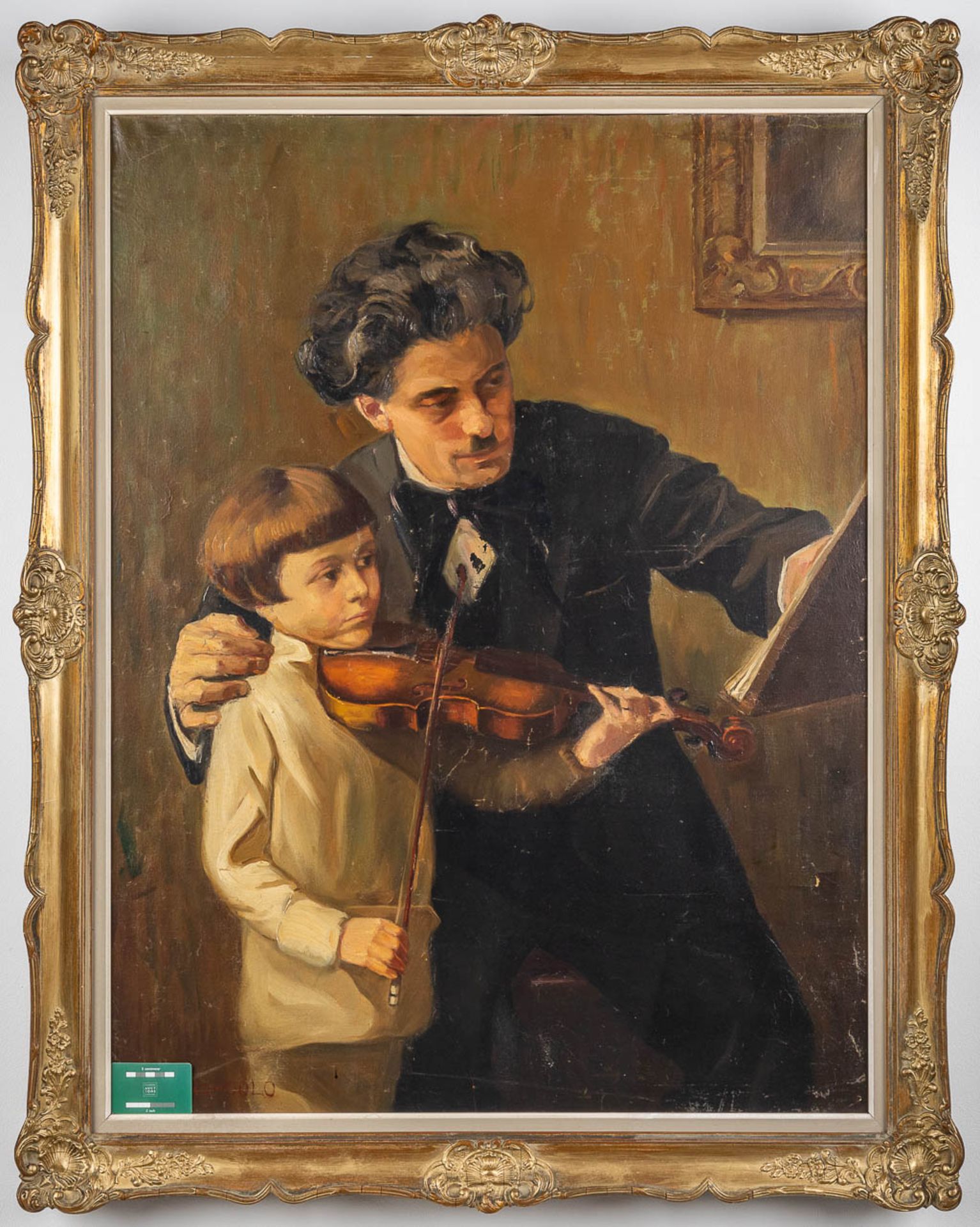 The Violin Player, a painting, oil on canvas. Signed Xanthopoulo. (W: 80 x H: 105 cm) - Image 2 of 12