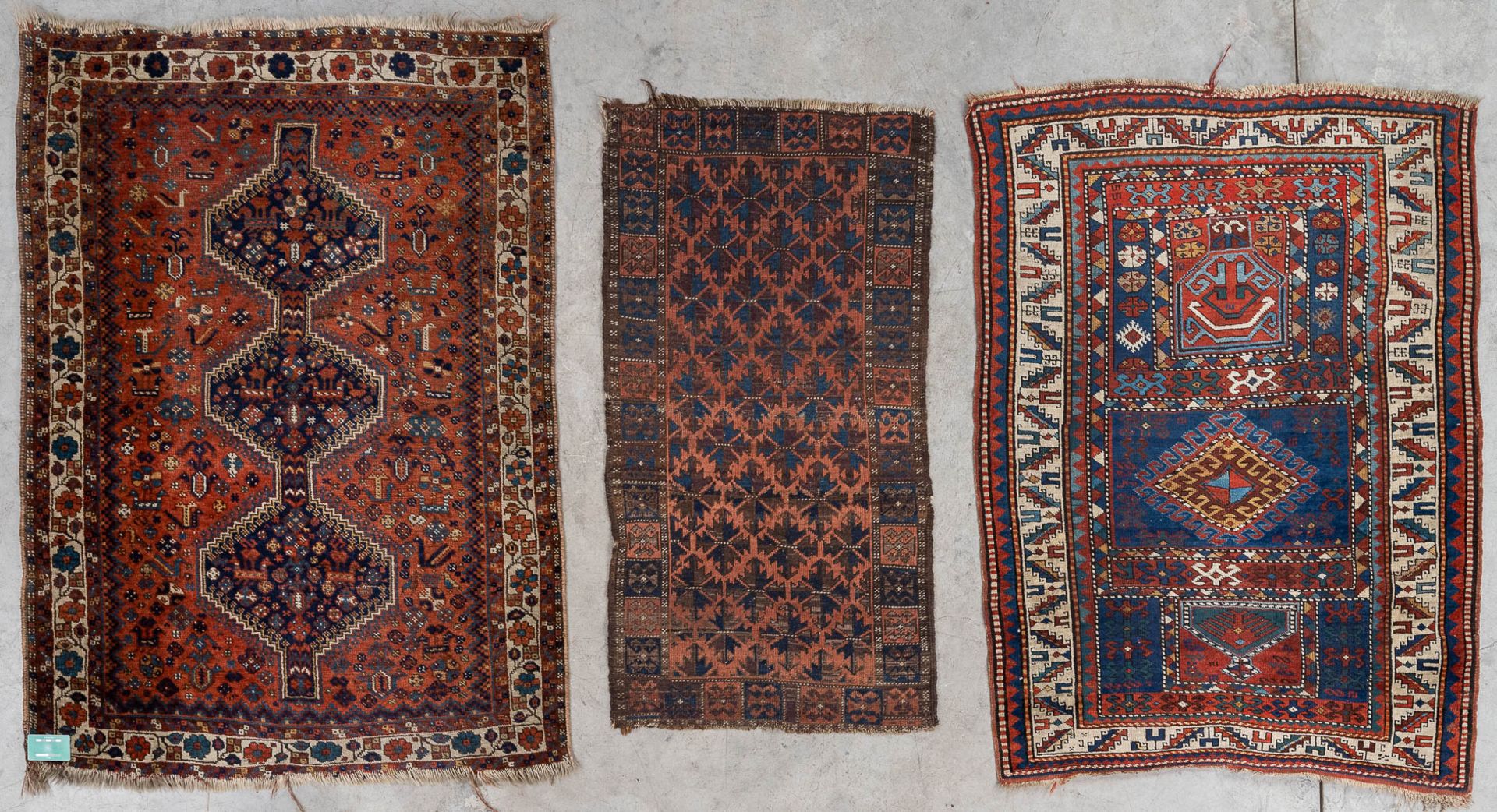 A collection of 3 Oriental hand-made carpets, probably Caucasian. (L: 157 x W: 116 cm) - Image 2 of 11