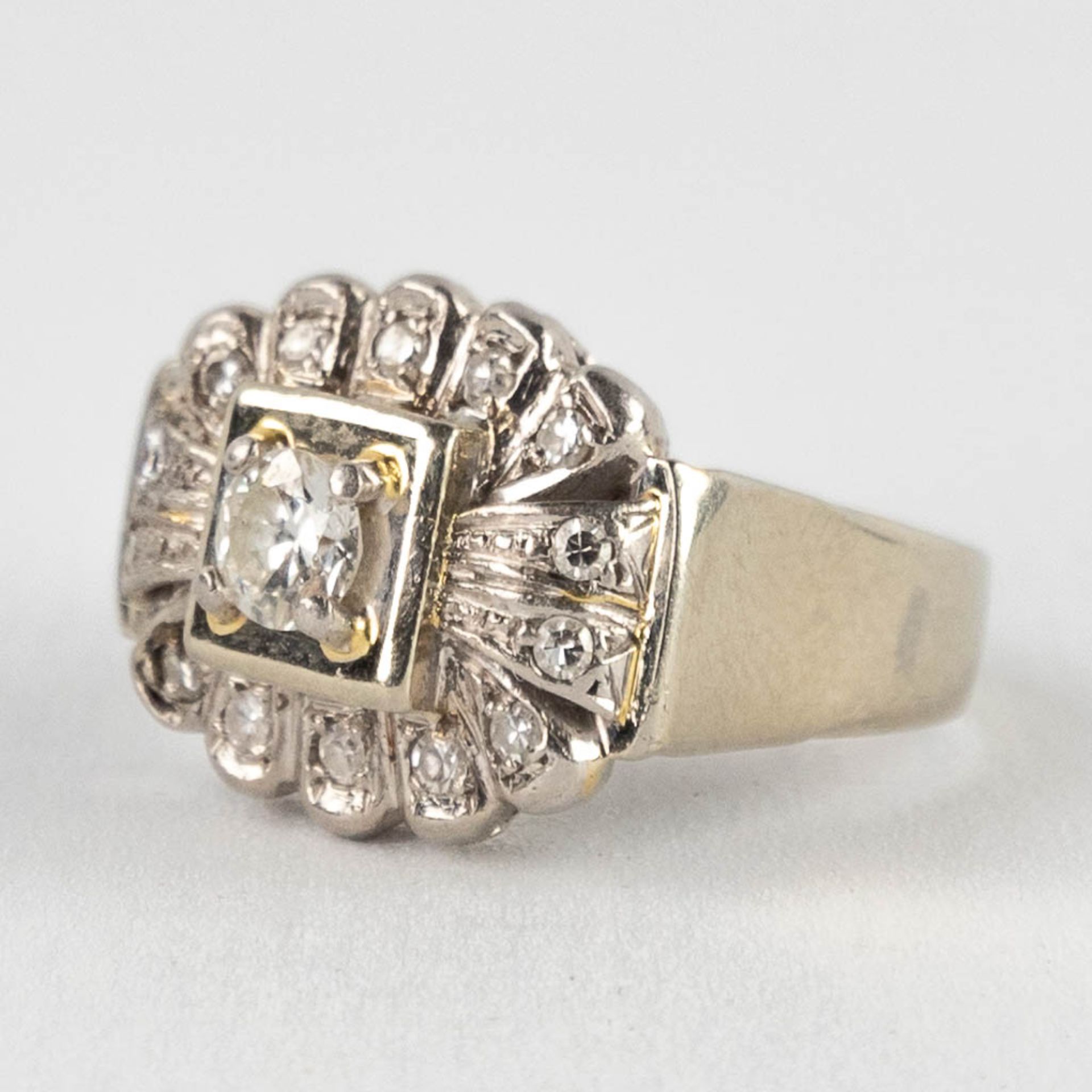 A ring, white gold with diamonds. 20th C. 6,17g. size 55. - Image 4 of 12