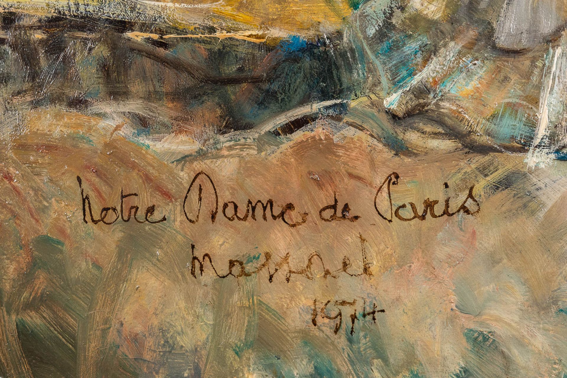 Armand MASSONET (1892-1979) 'Notre Dame De Paris' oil on canvas, 1974. (W: 46 x H: 62 cm) - Image 6 of 7