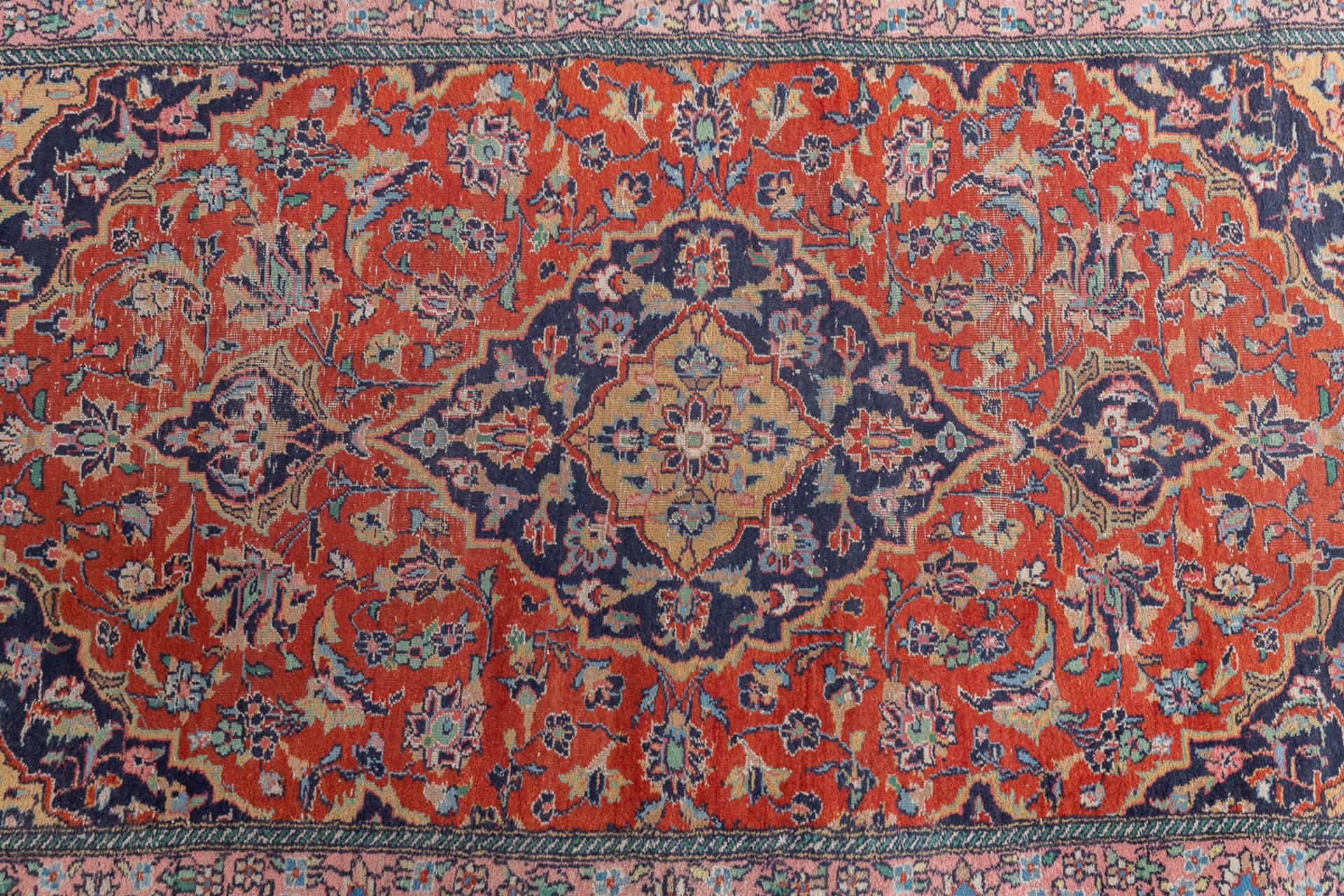 A collection of 3 Oriental hand-made carpets. Kashan and a prayer rug. (L: 180 x W: 119 cm) - Image 4 of 12