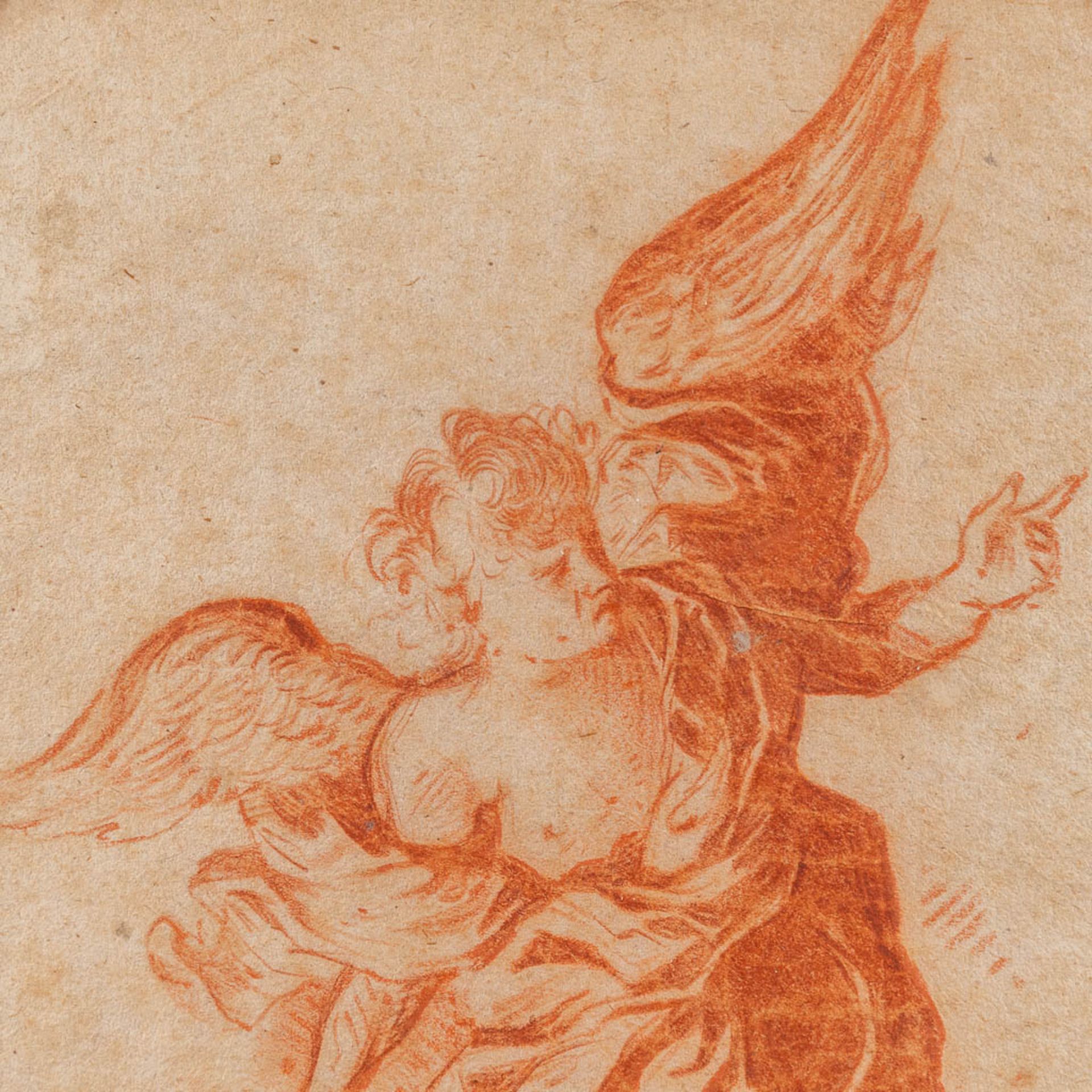Study of an angel, a drawing, pencil on paper. 17th C. (W: 15 x H: 20 cm) - Image 4 of 5