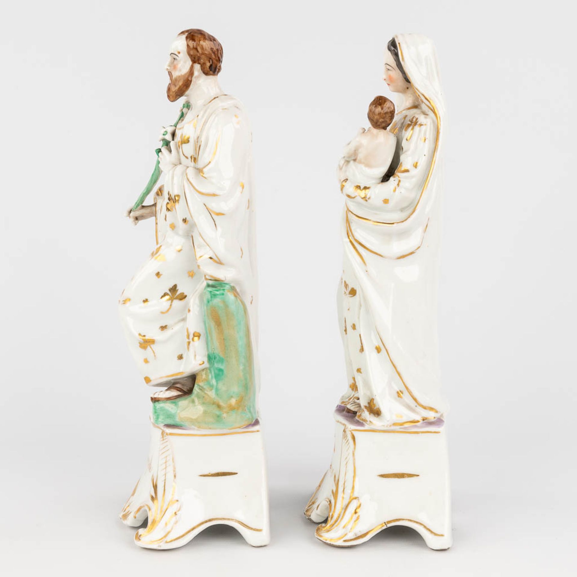 A porcelain figurine of Mary and Joseph, made in Andenne, Belgium. (H: 32 cm) - Image 6 of 13