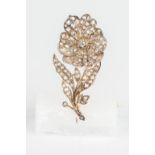 An exceptional and antique brooch 'Trembleuse' made of white gold, silver, vermeil, diamonds, Napole
