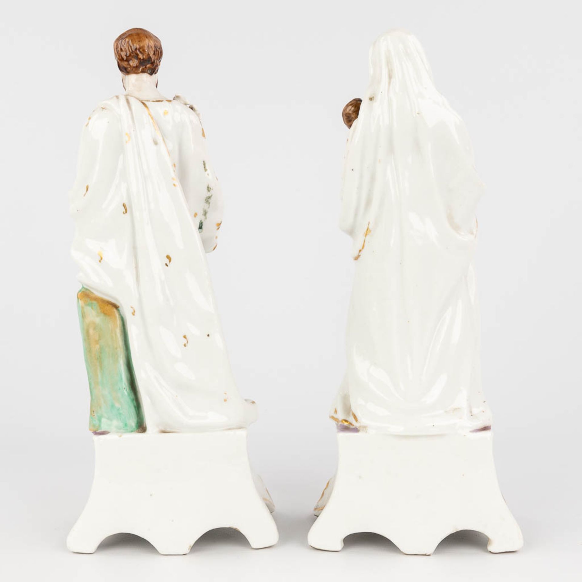 A porcelain figurine of Mary and Joseph, made in Andenne, Belgium. (H: 32 cm) - Image 5 of 13