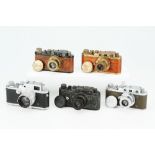 A Selection of Five Russian Rangefinder Cameras,