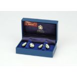 A Pair of Halcyon Days Enamels Silver Gilt Cufflinks