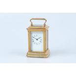 A Mid-20th Century Miniature Lacquered Brass Carriage Clock