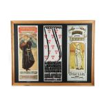 Four Framed Triptych Reproduction Advertising Posters