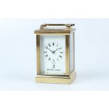 A Late 20th Century Lacquered Brass Carriage Clock