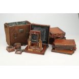 A J. Lizars Challenge Mahogany Half Plate Mahogany Camera,