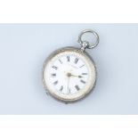 A Lady's Continental Key Wind Open Faced Fob Watch