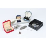 A Small Collection of Silver and Marcasite Jewellery,