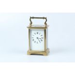 A Late 20th Century French Lacquered Brass Carriage Clock