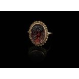 9 ct Hessonite Garnet Intaglio Signet Ring