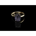 9 ct Gold Blueberry Quartz Solitaire Ring