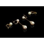 Two Pairs of Faux Pearl Earrings