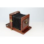 Brass & Mahogany Half Plate Tailboard Camera By Sands & Hunter,