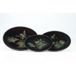 Three Chinese Lacquer Trays,