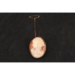 A 9 ct Gold Mounted Shell Cameo Brooch,