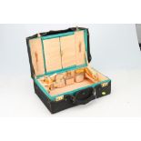 A Mid-Twentieth Century Teal Leather Vanity Case,