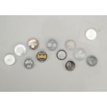 A small group of German silver proof commemorative coinage,