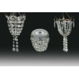 Three Lead Crystal Drop Chandeliers