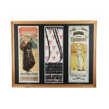 Four Framed Triptych Reproduction Advertising Posters,