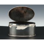 A George V Oval Silver Tobacco Box,