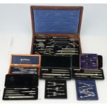 Eight Cased Sets of Drawing Instruments,