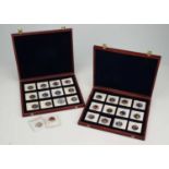 Two Cased Sets of Commemorative Two Euro Coins,