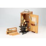 A Leitz Brass & Black Lacquer Compound Microscope,