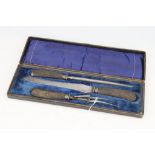A 19th Century Antler Handled Carving Set,