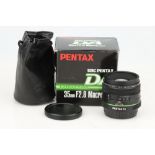 An SMC Pentax-DA 35mm f/2.8 Macro Limited Lens,