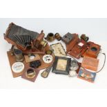 A Selection of Early Mahogany & Brass Camera Accessories,