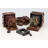 A J. Lancaster 'The 1898 Instantograph' Quarter Plate Mahogany Camera,
