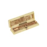 A Regency Ivory and Gold Toothpick Case with Gold Pick,