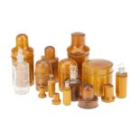 A Collection of 10 Boxwood Bottle Containers,