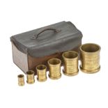 A Mid Victorian Custom Inspectors Travelling Set of 6 Capacity Measures,