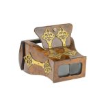 A Fine Gothic Brass Bound Brewster-Pattern Stereo Viewer,