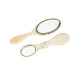 Two Antique Ivory Dental Mirrors,