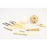 A Small Collection of Antique Ivory,