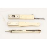 Two Antique Quill Cutters and a Pen Knife,