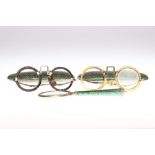 Two Pairs of Late 19th Century Oriental Tortoiseshell Spectacles,