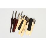 12 Ivory and Bone Handled Erasers,