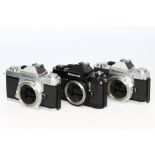 Three Nikon Nikkormat SLR Camera Bodies,