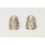 A Pair of Silver Plated Novelty Condiments,