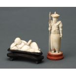 Two 19th Century Chinese Ivory Carved Figures,