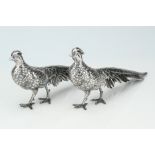 A Pair of Early to Mid-Twentieth Century Spanish Silver Pheasants,